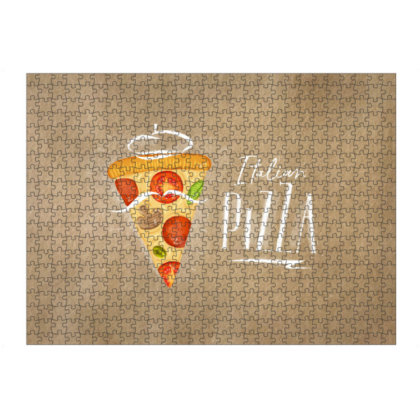 Puzzle Ravensburger "Italian pizza slice craft" artboxONE - Essen & Trinken - Pizza,Italian,Food,Cheese,Slice,Lunch,Mozzarella,Vintage,Retro,Craft