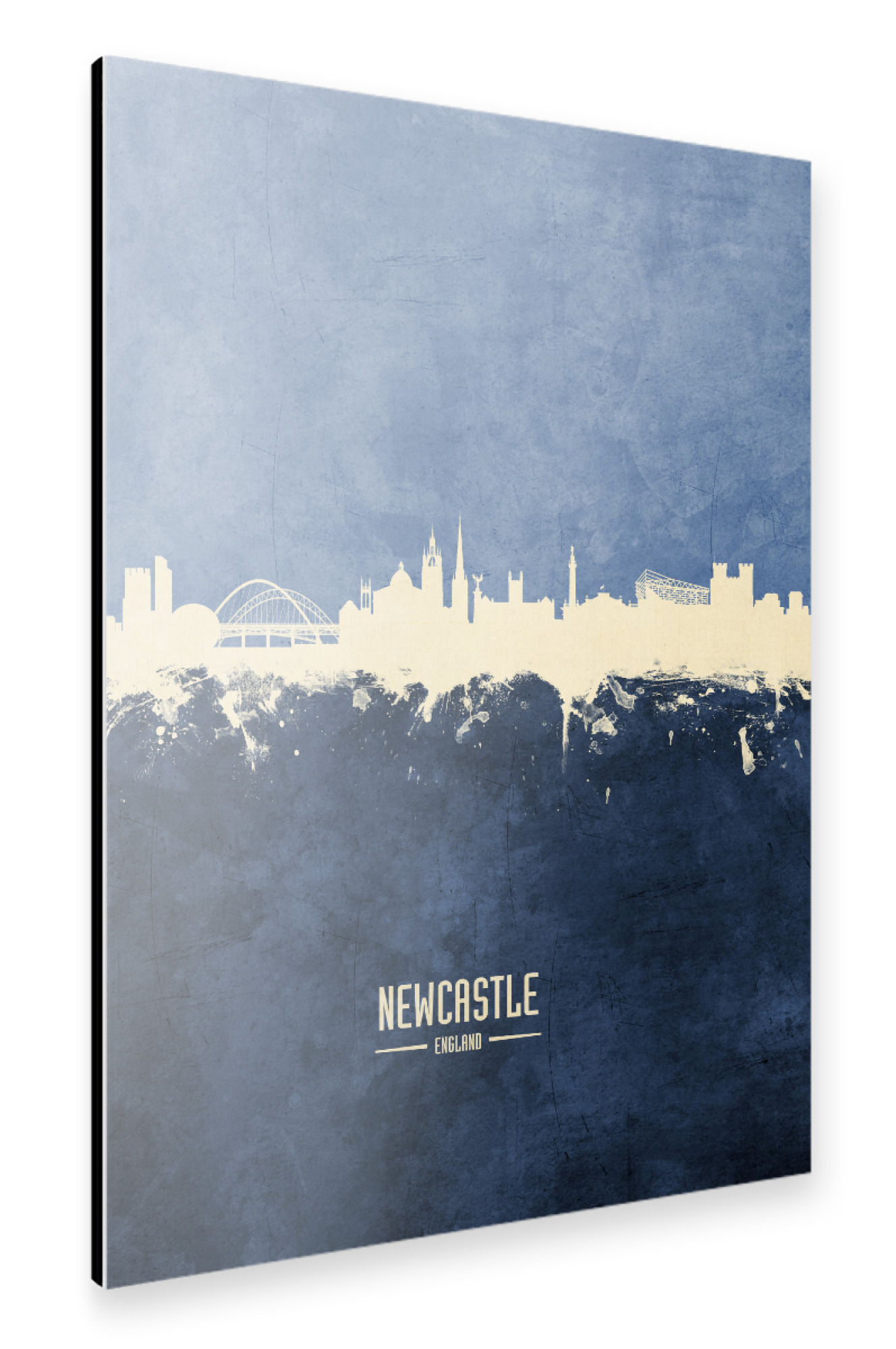 Alu-Dibond "Newcastle Skyline Navy" 75x50 cm artboxONE