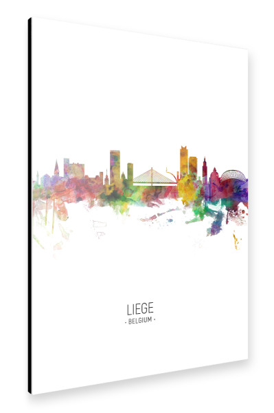 Alu-Dibond "Liege Skyline Portrait" 30x20 cm artboxONE
