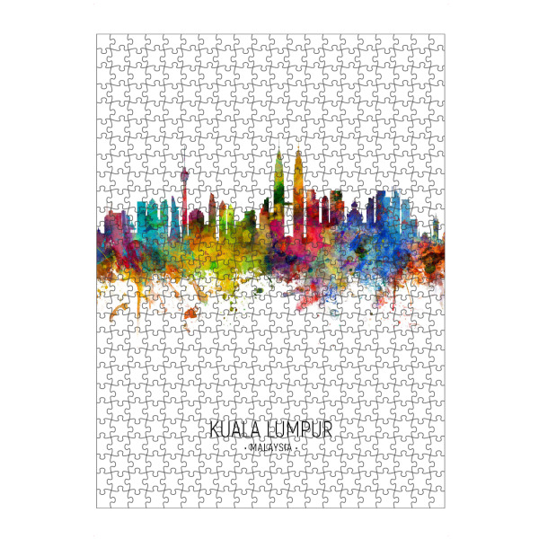 Puzzle Ravensburger "Kuala Lumpur Skyline Portrait" artboxONE - Städte - Kuala lumpur,Malaysia,Skyline,Cityscape,Painting,Watercolour,Stadtbild