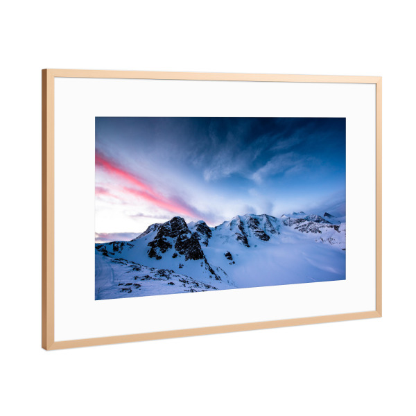 Poster mit Rahmen Kupfer "Piz Palu with sunrise" artboxONE - Natur