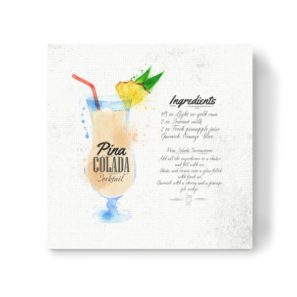 Leinwandbild "Pina Colada cocktail watercolor" artboxONE - Essen & Trinken / Alkohol