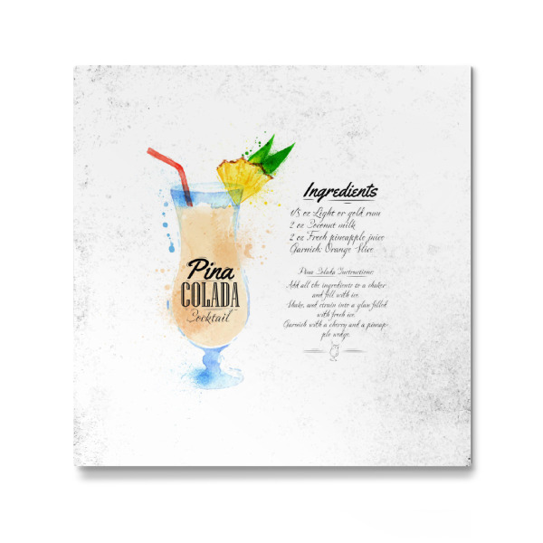 Galerie-Print "Pina Colada cocktail watercolor" 30x30 cm artboxONE