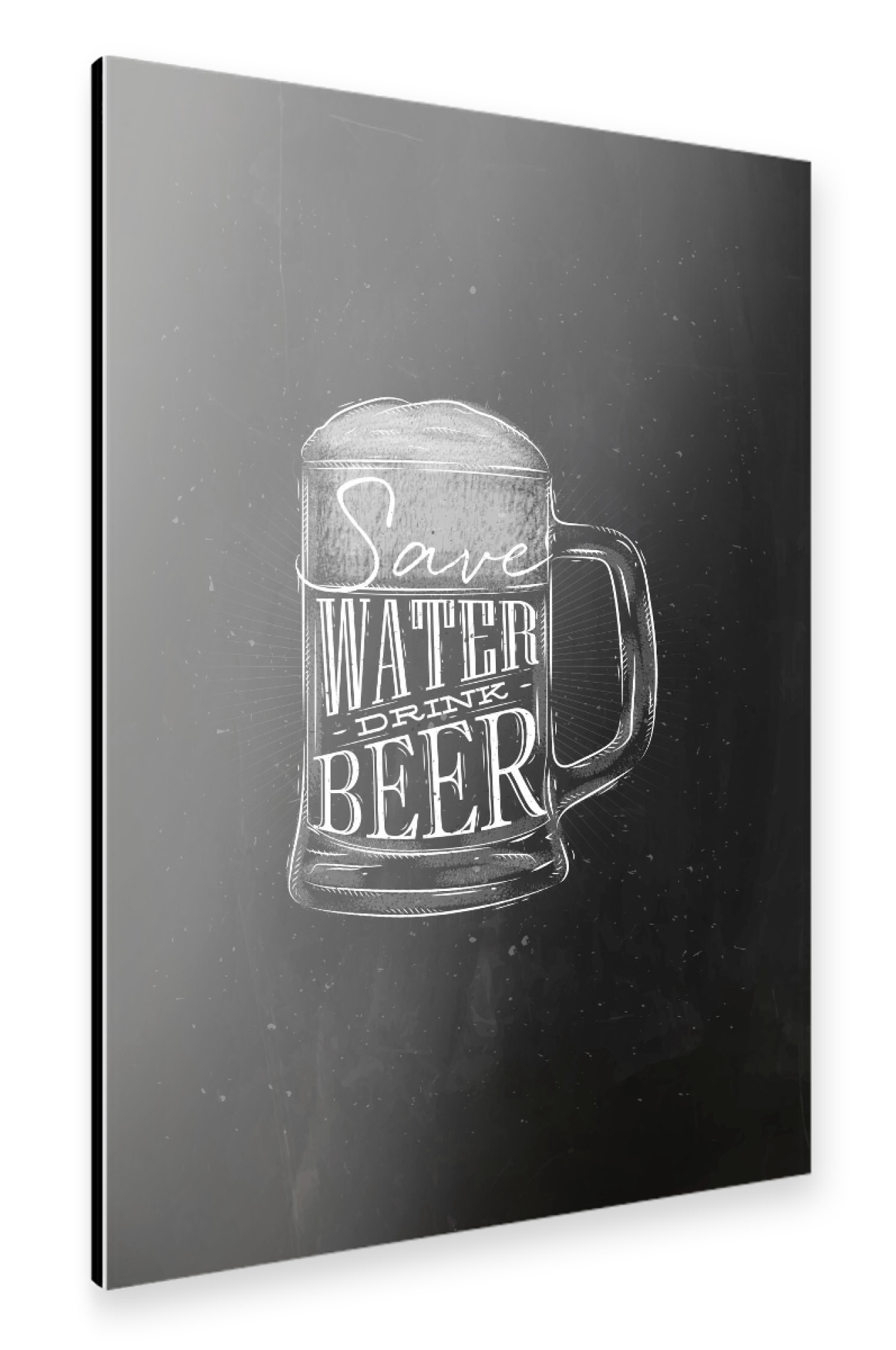 Alu-Dibond "Drink beer chalk" 30x20 cm artboxONE