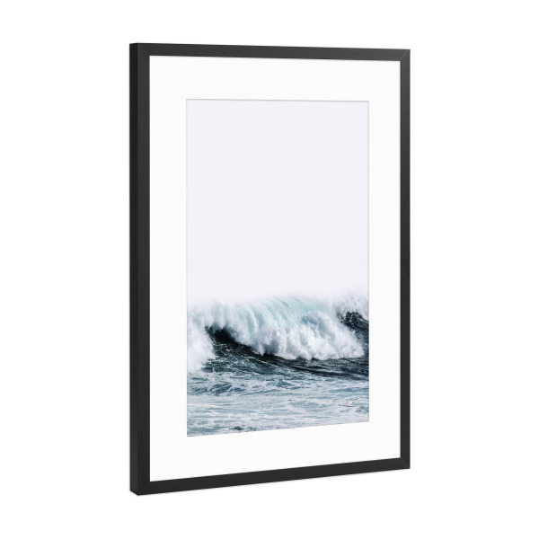 Poster mit Rahmen Schwarz (Metallic) "OCEAN WAVE PHOTOGRAPHY" artboxONE - Reise / Strand und Meer