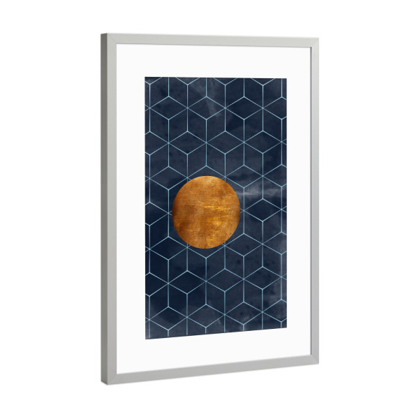 Poster mit Rahmen Silber "Greta no.Four" artboxONE - Abstrakt,Geometrie