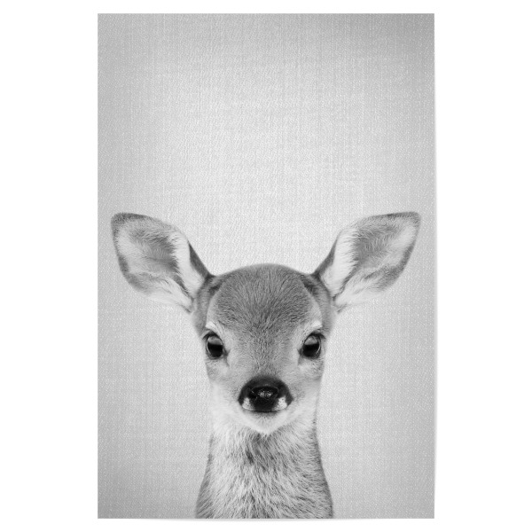 Poster "Baby Deer - Black & White" artboxONE - Für Kinder,Tiere,Schwarzweiß