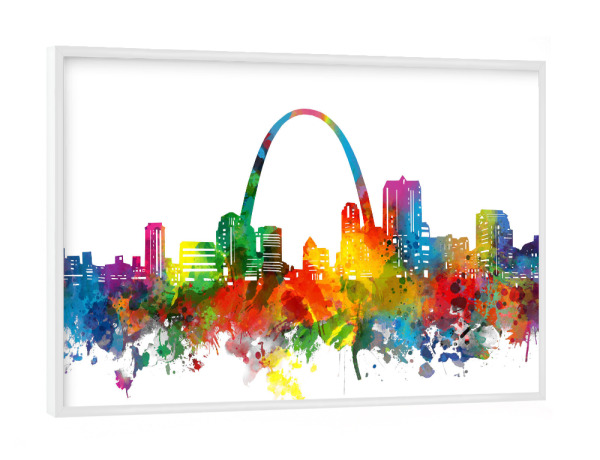 Poster mit weißem Rahmen "St louis skyline watercolor" artboxONE - Städte,Abstrakt,Architektur