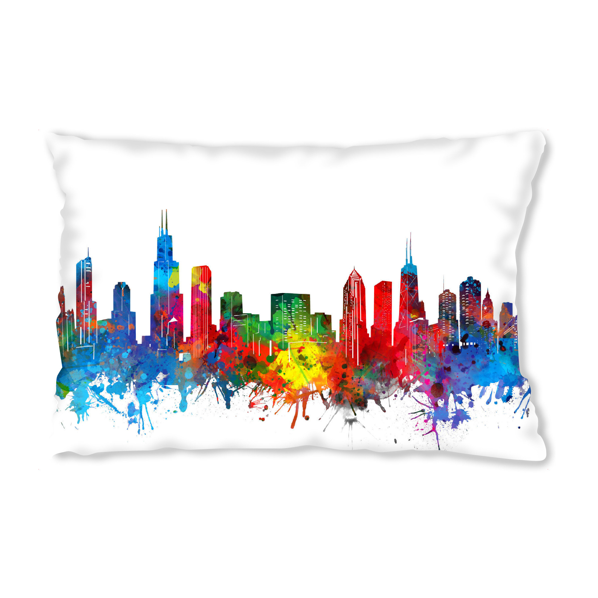Design-Kissen "Chicago skyline watercolor" artboxONE - Städte,Reise,Abstrakt,Architektur,Städte / Chicago