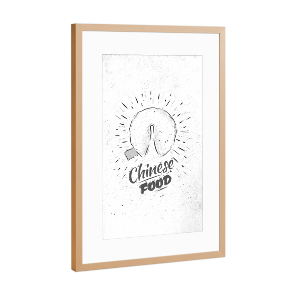 Poster mit Rahmen Kupfer "Chinese food fortune cookies" artboxONE - Essen & Trinken,Schwarzweiß