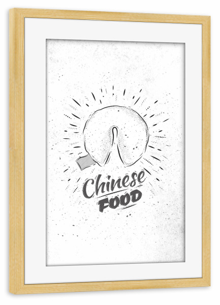 Poster mit Rahmen kiefer "Chinese food fortune cookies" artboxONE - Essen & Trinken,Schwarzweiß