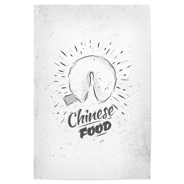 Poster "Chinese food fortune cookies" artboxONE - Essen & Trinken,Schwarzweiß