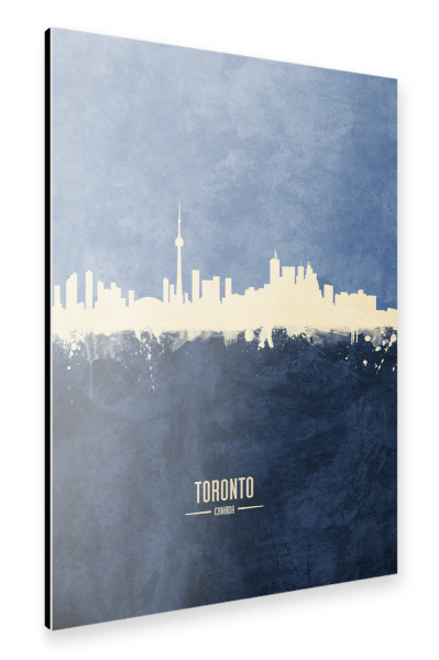 Alu-Dibond "Toronto Skyline Navy" 30x20 cm artboxONE