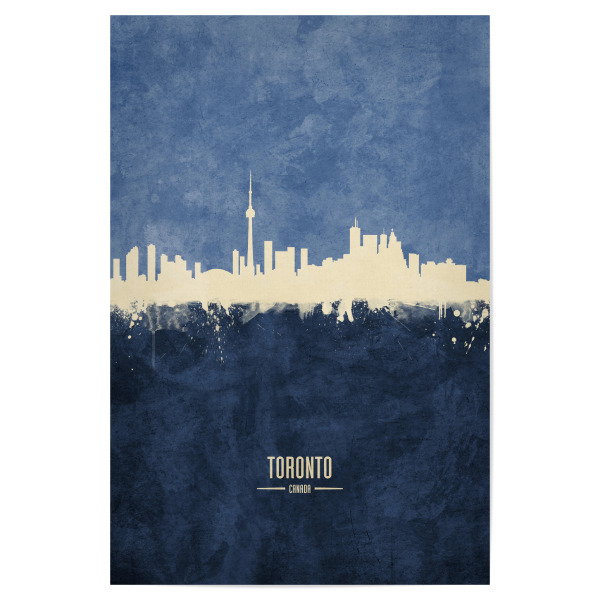 Poster 30x20 cm "Toronto Skyline Navy" artboxONE - Städte - Toronto,Canada,Skyline,Cityscape,Painting,Watercolour,Stadtbild