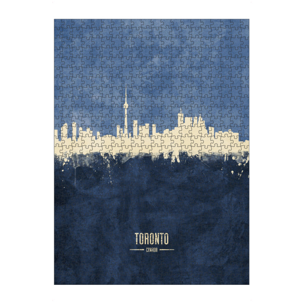 Puzzle Ravensburger "Toronto Skyline Navy" artboxONE - Städte - Toronto,Canada,Skyline,Cityscape,Painting,Watercolour,Stadtbild - Bild toronto