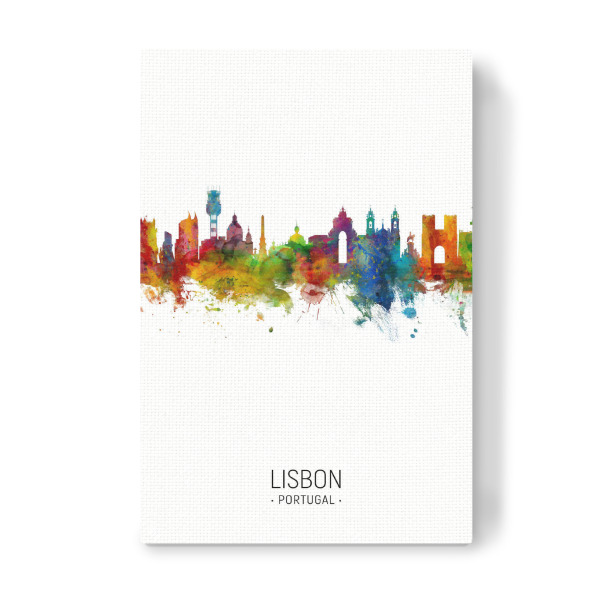 Leinwandbild "Lisbon Skyline Portrait" artboxONE - Städte - Lisbon,Portugal,Skyline,Cityscape,Painting,Watercolour,Stadtbild