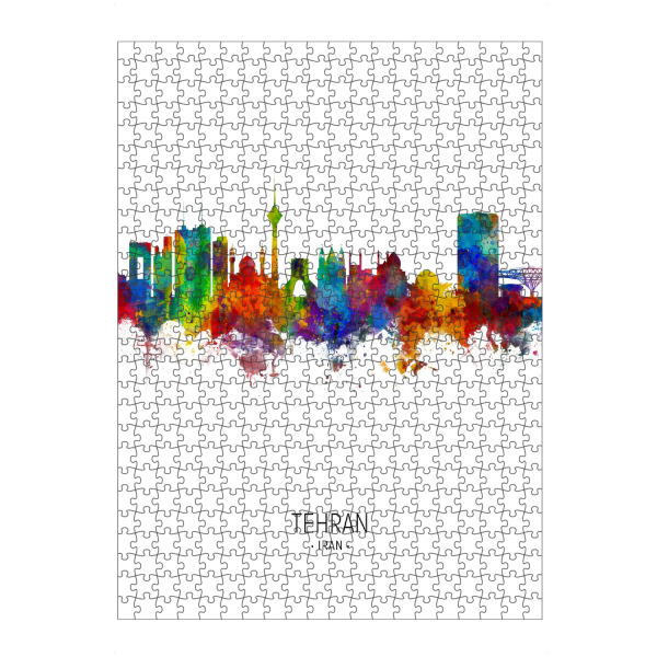 artboxONE Puzzle "Tehran Skyline Portrait" artboxONE - Städte - Tehran,Iran,Skyline,Cityscape,Painting,Watercolour,Stadtbild - Bild tehran