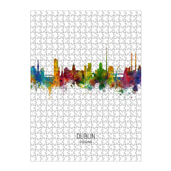 artboxONE Puzzle "Dublin Skyline Portrait" artboxONE - Städte - Dublin,Ireland,Skyline,Cityscape,Painting,Watercolour,Stadtbild - Bild dublin