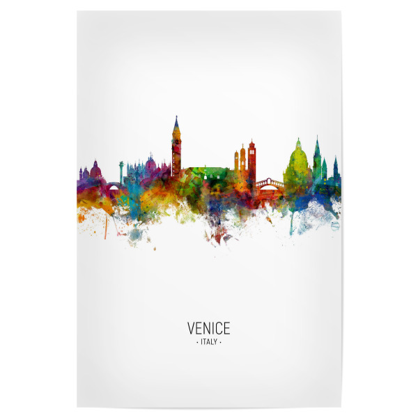 Poster 30x20 cm "Venice Skyline Portrait" artboxONE - Städte / Venedig - Venice,Italy,Skyline,Cityscape,Painting,Watercolour,Stadtbild