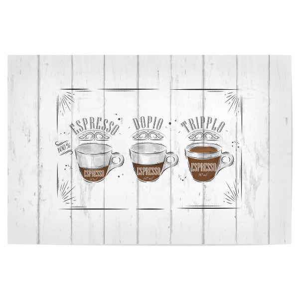 Poster "Coffee espresso, doppio wood" artboxONE - Essen & Trinken