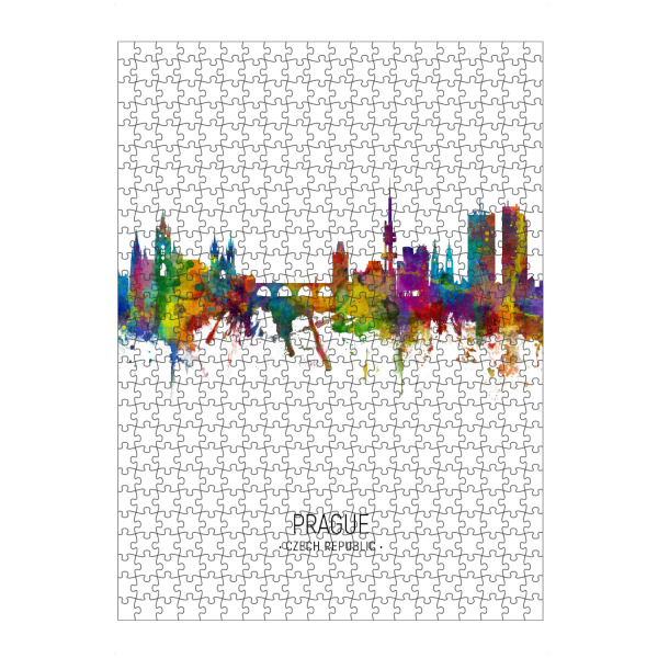 artboxONE Puzzle "Prague Skyline Portrait" artboxONE - Städte / Prag - Prague,Czech republic,Skyline,Cityscape,Painting,Watercolour,Stadtbild