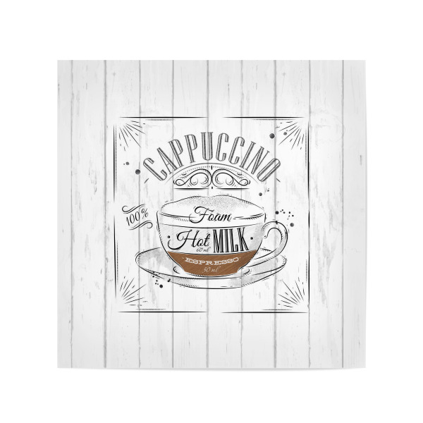 Poster 20x20 cm "Coffee cappuccino wood" artboxONE - Essen & Trinken
