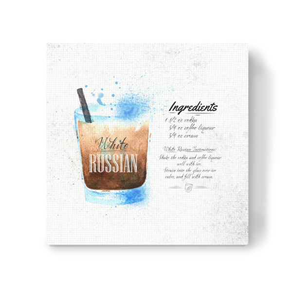 Leinwandbild "White Russian cocktail watercolor" artboxONE - Essen & Trinken / Alkohol