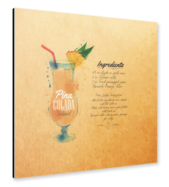 Alu-Dibond "Pina Colada cocktail craft" 30x30 cm artboxONE