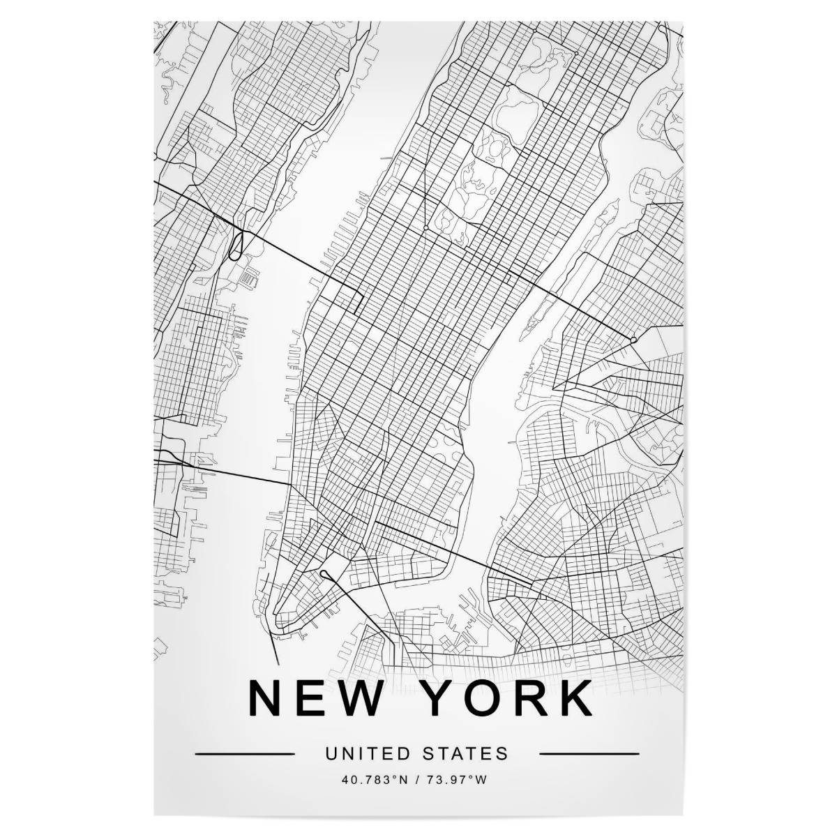 New York Manhattan Map Als Poster Bei Artboxone Kaufen