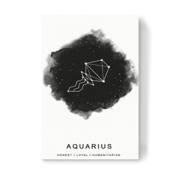Leinwandbild "Aquarius Zodiac Star" artboxONE - Schwarzweiß,Geometrie,Galaxy