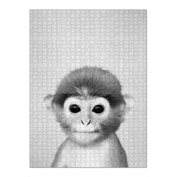 Puzzle Ravensburger "Baby Monkey - Black & White" artboxONE - Für Kinder,Tiere,Schwarzweiß