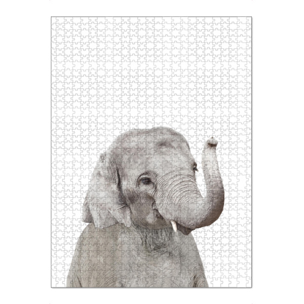 Puzzle Ravensburger "Cute Elephant" artboxONE - Für Kinder,Tiere - Elephant,Animals,Safari,Nursery decor,Elephant trunk,Animal portrait