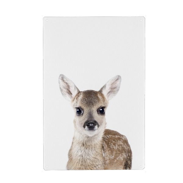Metall Poster "Little Doe" artboxONE - Tiere - Animal,Fawn,Doe,Deer,Nursery,Animals,Forest,Woodlands - Blechschild