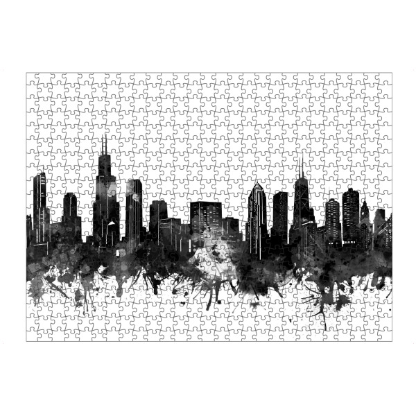 Puzzle Ravensburger "Chicago skyline black and white" artboxONE - Städte,Schwarzweiß,Städte / Chicago