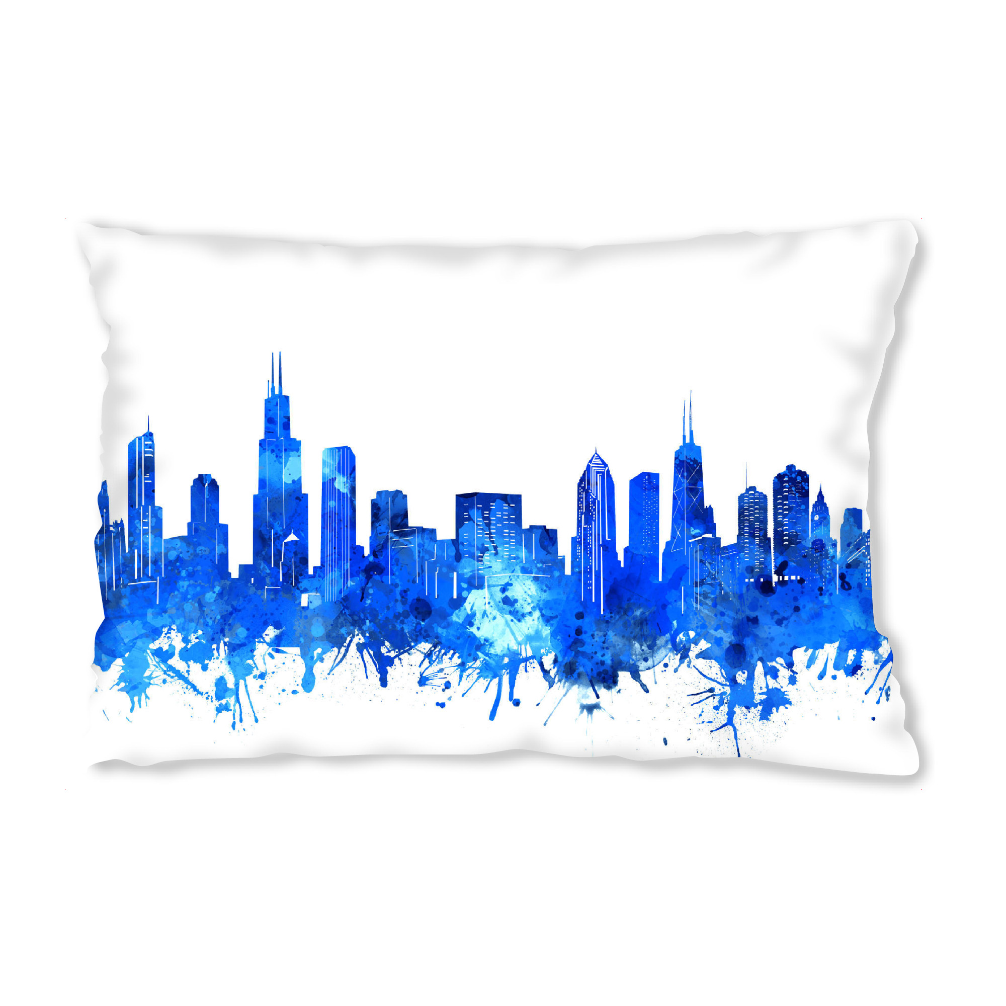Design-Kissen "Chicago skyline watercolor blue" artboxONE - Städte,Reise,Architektur,Städte / Chicago
