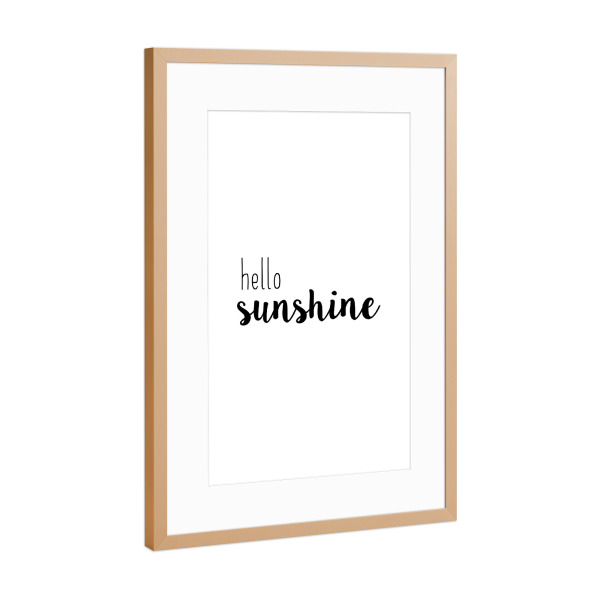Poster mit Rahmen Kupfer "Hello Sunshine Quote" artboxONE - Typografie,Für Kinder,Schwarzweiß,Liebe