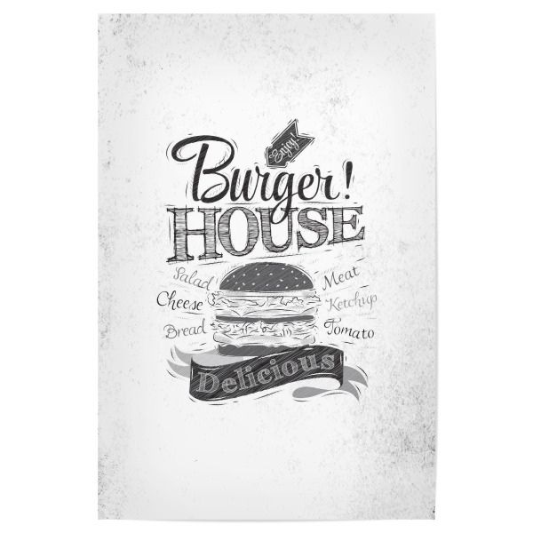 Poster 30x20 cm "Burger house dirty paper" artboxONE - Essen & Trinken,Schwarzweiß
