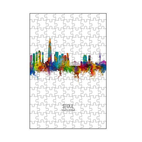 artboxONE Puzzle "Seoul Skyline Portrait" artboxONE - Städte - Seoul,South korea,Skyline,Cityscape,Painting,Watercolour,Stadtbild - Bild seoul