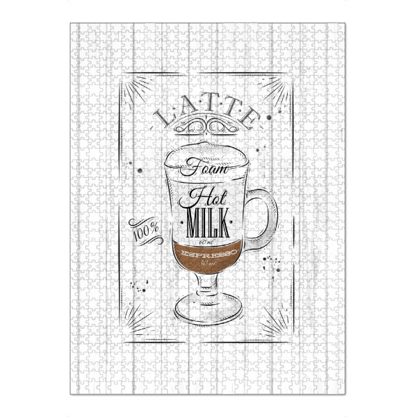 Puzzle Ravensburger "Coffee latte wood" artboxONE - Essen & Trinken,Schwarzweiß