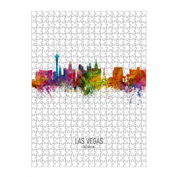 Puzzle Ravensburger "Las Vegas Skyline Portrait" artboxONE - Städte / Las Vegas - Las vegas,Nevada,Skyline,Cityscape,Painting,Watercolour,Stadtbild