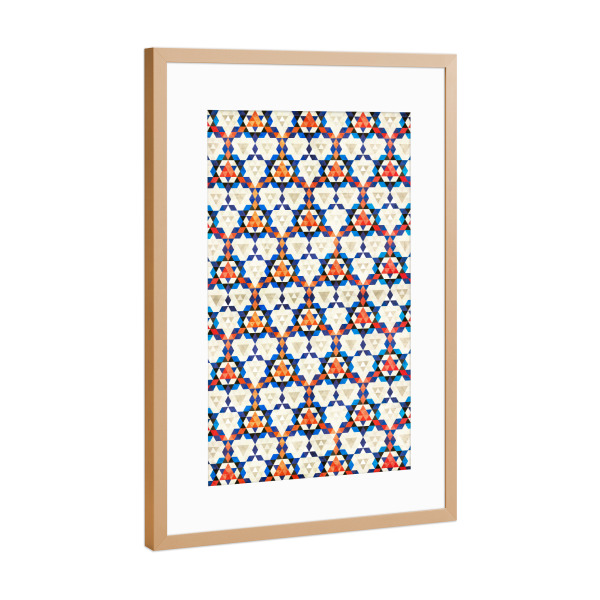 Poster mit Rahmen Kupfer "Marokkanisches Mosaik-Muster" artboxONE - Geometrie - Bohemian,Ethno,Orientalisch
