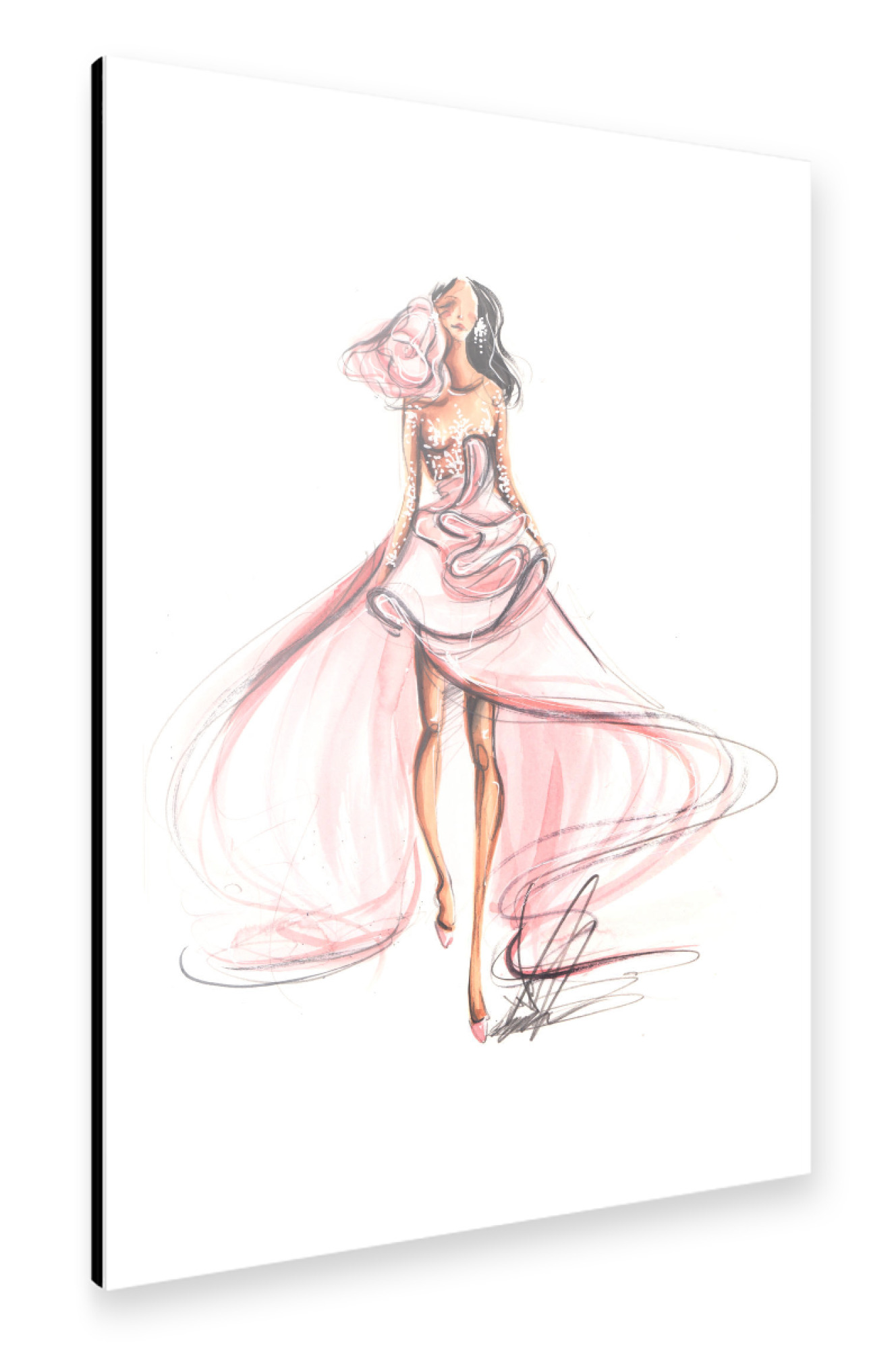 Alu-Dibond "Powder Pink Gown" 30x20 cm artboxONE