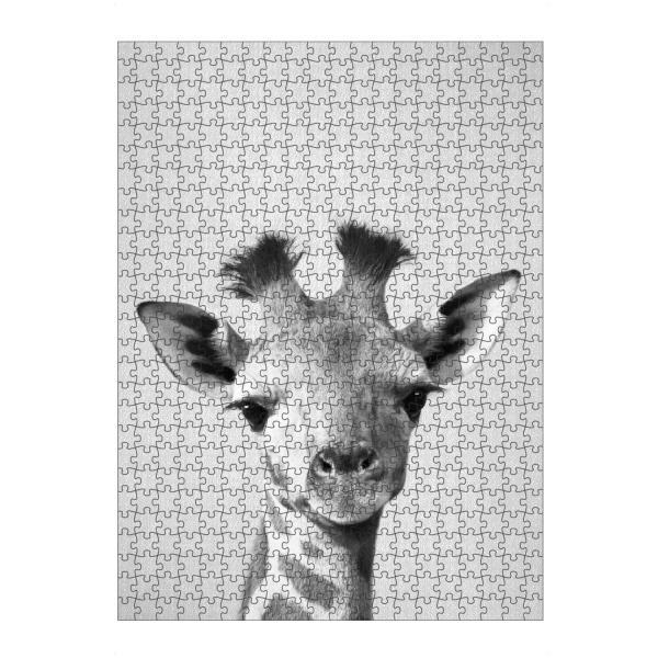 artboxONE Puzzle "Baby Giraffe - Black & White" artboxONE - Für Kinder,Tiere,Schwarzweiß,Reise / Afrika