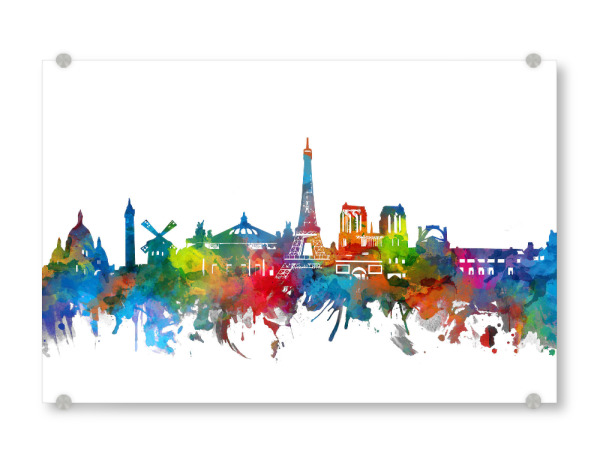 Acrylglasbild "Paris skyline colorful" artboxONE - Städte,Abstrakt,Architektur,Städte / Paris