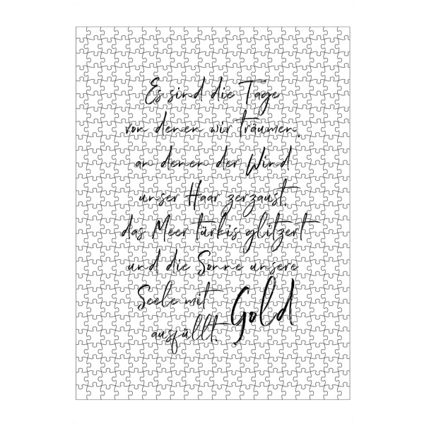 artboxONE Puzzle "Goldene Seele schlicht" artboxONE - Typografie,Schwarzweiß