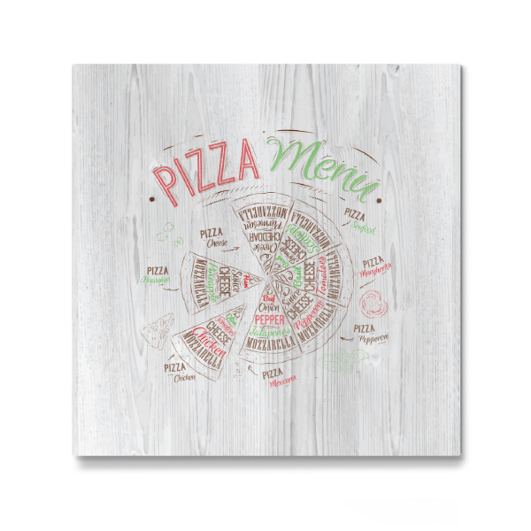 Galerie-Print "Pizza menu wood" 30x30 cm artboxONE