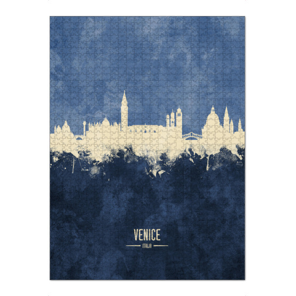 Puzzle Ravensburger "Venice Skyline Navy" artboxONE - Städte / Venedig - Venice,Italy,Skyline,Cityscape,Painting,Watercolour,Stadtbild - Bild venice