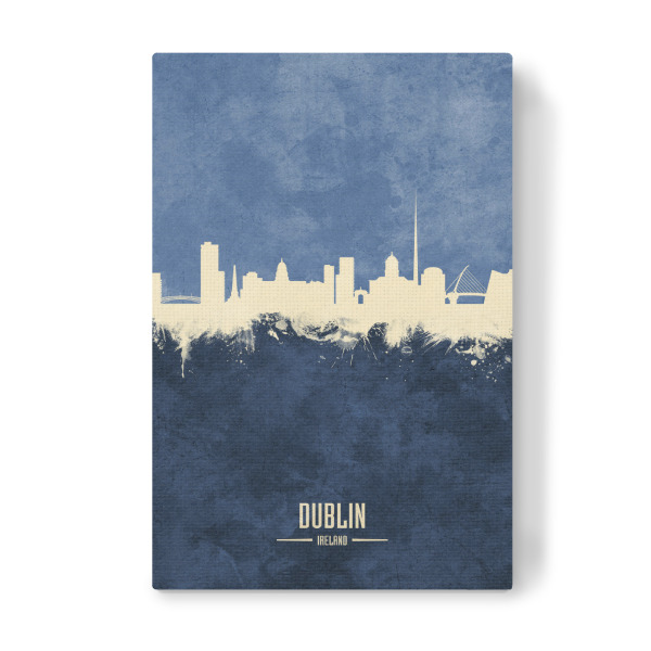 Leinwandbild "Dublin Skyline Navy" artboxONE - Städte - Dublin,Ireland,Skyline,Cityscape,Painting,Watercolour,Stadtbild
