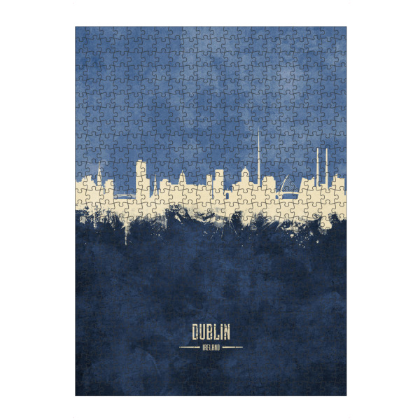 Puzzle Ravensburger "Dublin Skyline Navy" artboxONE - Städte - Dublin,Ireland,Skyline,Cityscape,Painting,Watercolour,Stadtbild - Bild dublin
