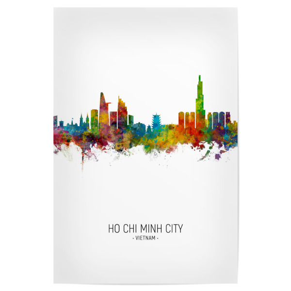Poster "Ho Chi Minh City Skyline Portrait" artboxONE - Städte - Ho chi minh city,Vietnam,Skyline,Cityscape,Painting,Watercolour,Stadtbild